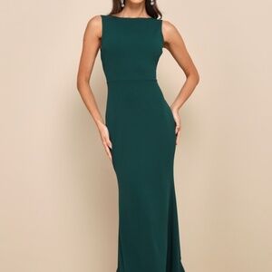 Lulu's Elegant Emerald Maxi Dress
